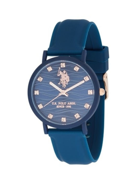 U.S. Polo Assn. Lucy Uhr mit Blau Kautschukarmband