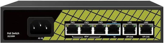 Conexpro Conexpro GNT-P9206EA Unmanaged L2 PoE+ Switch με 6 Θύρες Ethernet