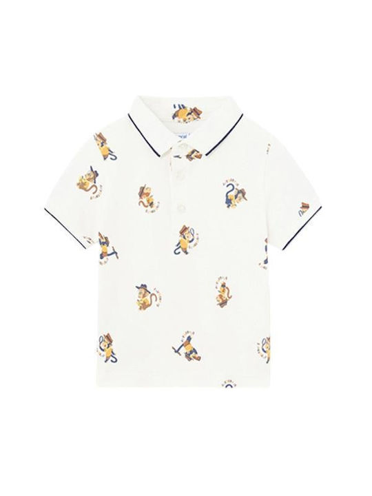 Mayoral Kids Polo Short Sleeve Ecru