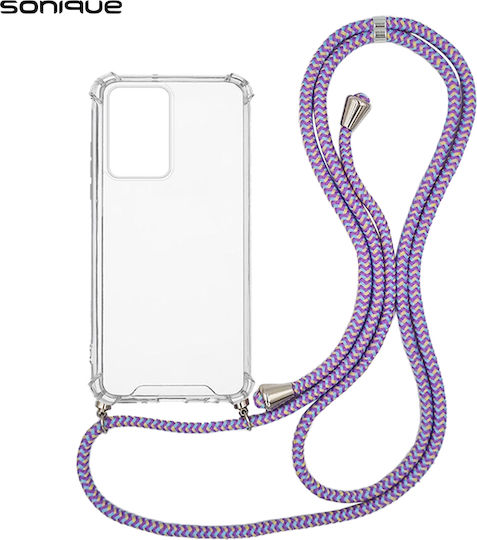 Sonique Rainbow Back Cover Silicone with Strap Lilac (Poco F5 Pro)