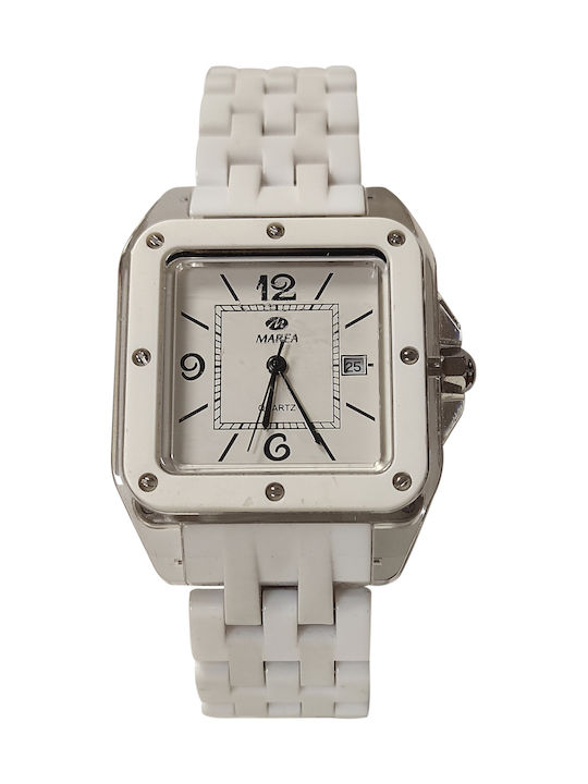 Marea Men's Watch Battery with White Metal Bracelet
