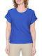 Brandtex Feminin Tricou Blue Indigo