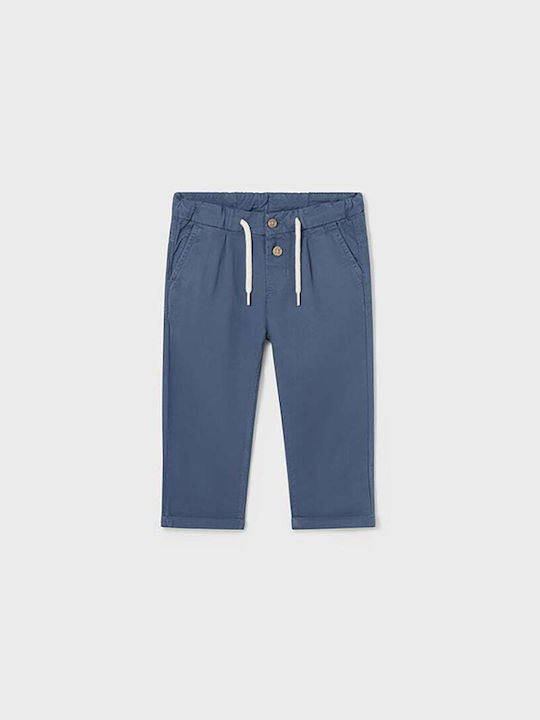 Mayoral Kids Linen Trousers Blue