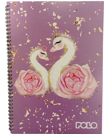 Polo Design Τετράδιο Σπιράλ 17x25cm 3 Θεμάτων Swans 919002-8285
