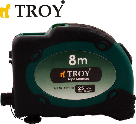 Troy Maßband mit automatischem Rücklauf 25mm x 8m