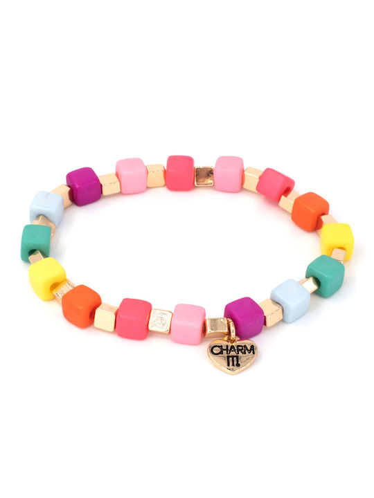 Charm It! Colorful Multi Cube Stretch Bead Bracelet Ct08
