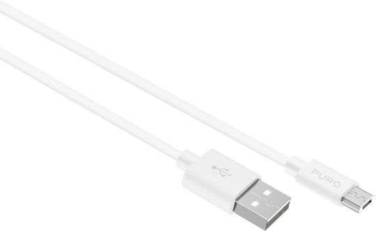Puro 1m Regular USB 2.0 to micro USB Cable White (PWMICROUSBCABLE1WHI)