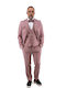 Men's Groom's Suit with Vest Pink