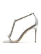 Leather Sandals with Strass Silver