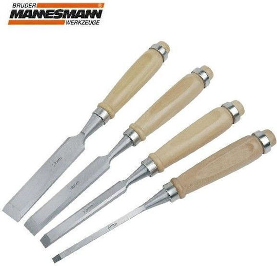 Mannesmann M 609 Σετ Εργαλεία Χειρός με Ξύλινη Λαβή 4τμχ