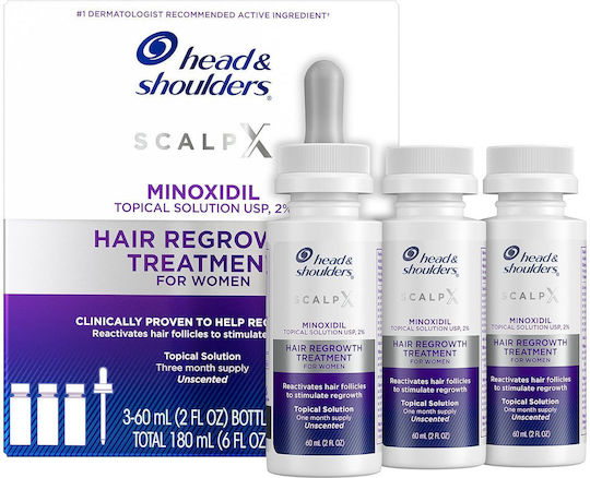 Solution Set, Head & Shoulders, Scalp X, Against Hair Loss, 2%, For Women, 3 Months Treatment, 3