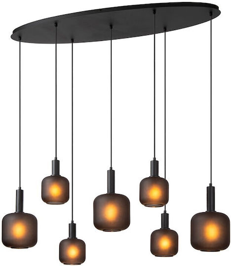 Lucide Lightning Κρεμαστό Φωτιστικό Μαύρο για 7 Λαμπτήρες E27