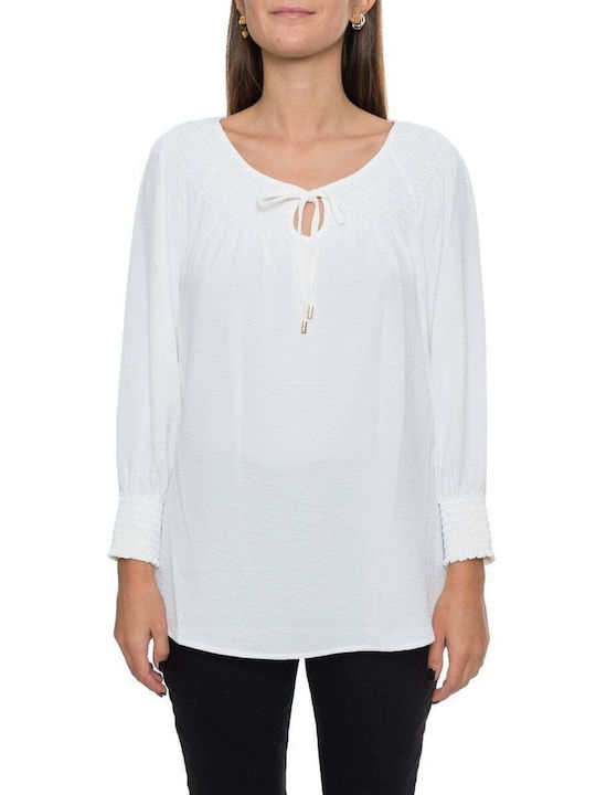 Calvin Klein Women's Blouse Long Sleeve White