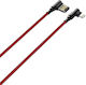 Ldnio Ls422 Winkel (90°) / Geflochten USB-A zu Lightning Kabel Rot 2m (042897)