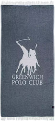 Greenwich Polo Club 3907 Πετσέτα Θαλάσσης Βαμβακερή Μπλε με Κρόσσια 170x85εκ.