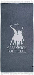 Greenwich Polo Club 3907 Prosop de Plajă Bumbac Blue Ivory cu franjuri 170x85cm.