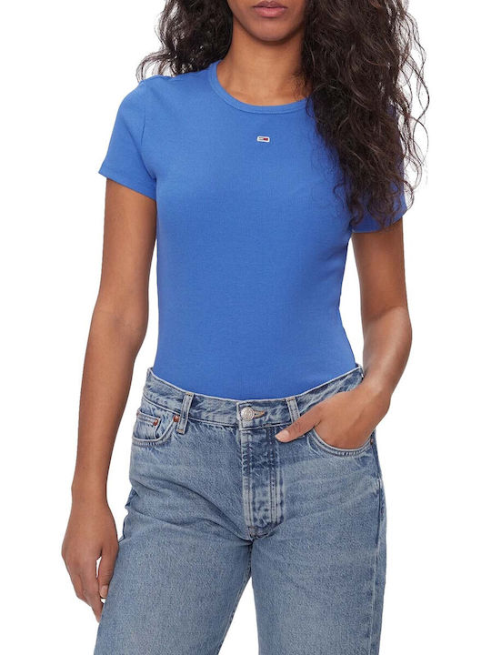 Tommy Hilfiger Women's Summer Blouse Short Sleeve Blue
