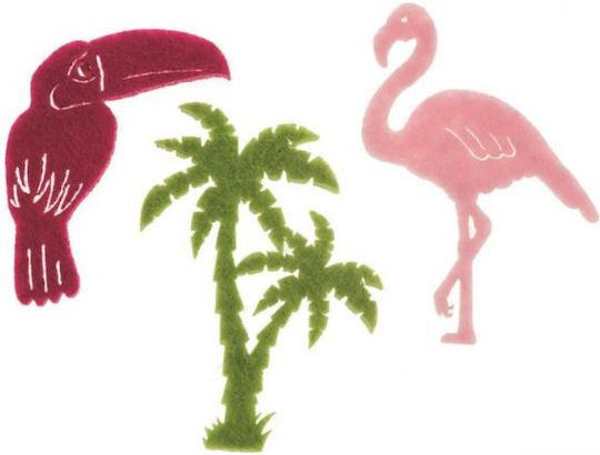 Flamingo, Palm Tree, Toucan Shapes Set of 12 Pieces 4 x 6cm Glorex