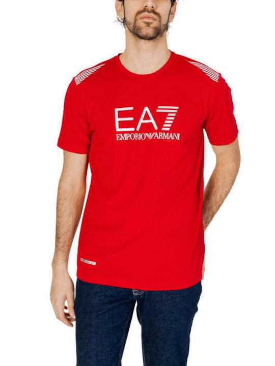 Emporio Armani Ανδρικό T-shirt Κοντομάνικο Κόκκινο