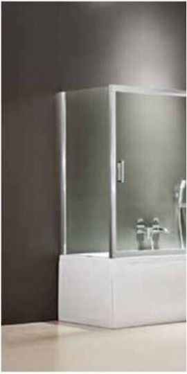 Devon Σταθερό Πλαϊνό Μπανιέρας 69-72x140cm Clean Glass Chrome