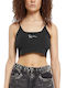 Γυναικείο Καλοκαιρινό Crop Top Αμάνικο Μαύρο