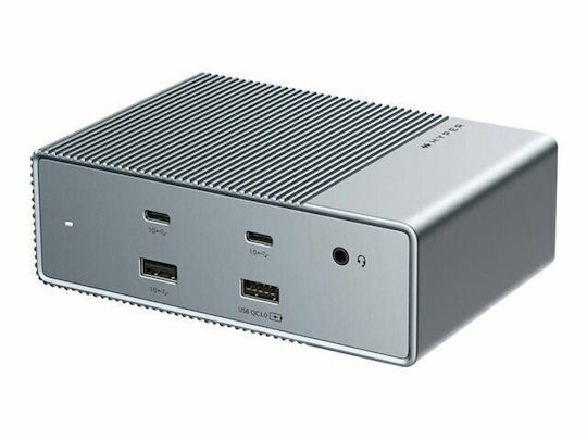 Targus HyperDrive GEN2 USB-C Докинг станция с HDMI/DisplayPort 4K PD Ethernet и свързване 3 монитора Сребрист