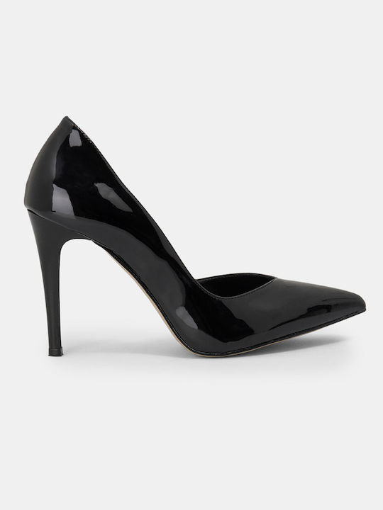 Bozikis Patent Leather Pointed Toe Stiletto Black High Heels