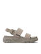Flache Sandalen für Damen mit Riemen Light Taupe