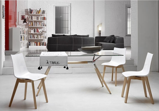 Natural Zebra Antishock Art.2806 Chair - Fn 500 - Natural Beech, 310 - Glossy White