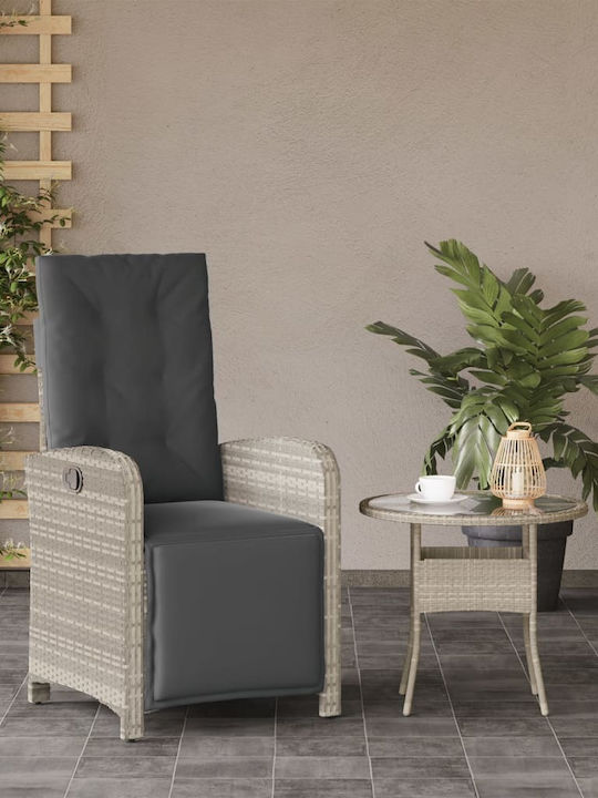 Scaun de exterior Rattan Gri cu pernă