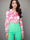 Women's Floral Long Sleeve Shirt Fuchsia