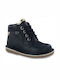 Mayoral Kids Leather Boots with Lace Blue