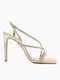 Sante Stoff Damen Sandalen mit hohem Absatz in Gold Farbe