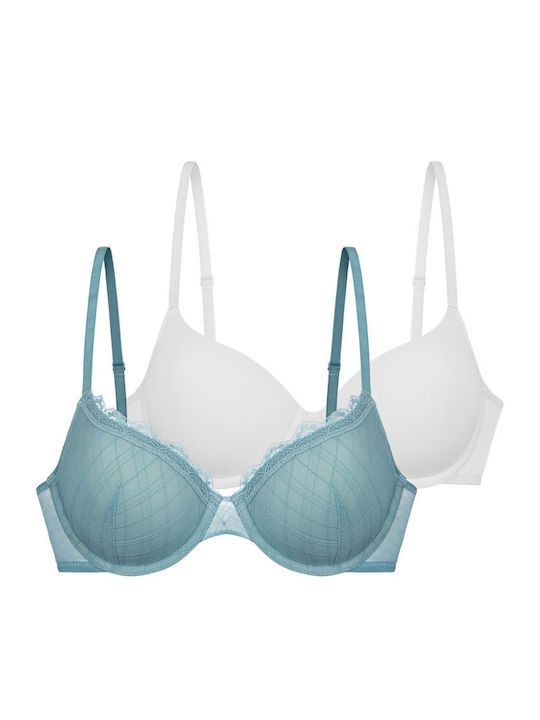 Dorina White and blue Sutien 2Pack