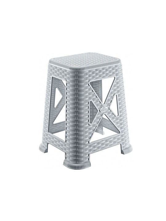 Outdoor Rattan Garden Stool Sand Grey 46x24x38cm