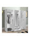 Bianco Εξάφυλλη Ντουλάπα Λευκό 206x52x213cm