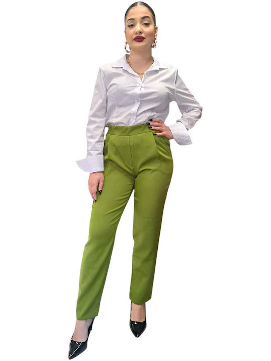 Remix Women's Fabric Trousers Green