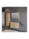 Martin Badezimmerspiegel aus MDF mit Regal 80x14cm Beige