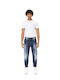 Pantaloni Jeans pentru Bărbați Cropped Elastic BLUE DENIM
