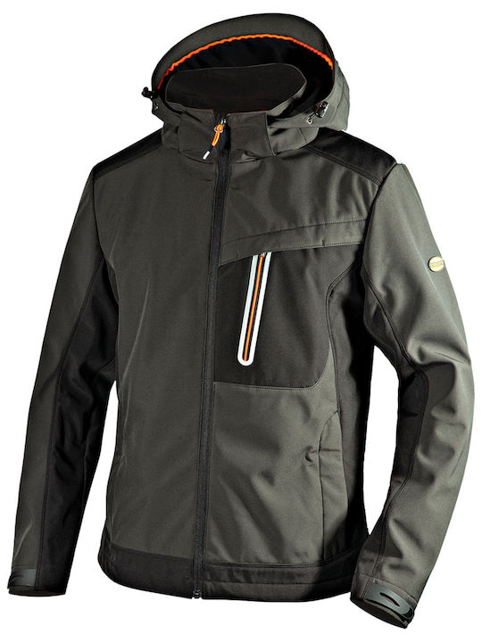 Utility Diadora Arbeitsjacke Reflektierend Softshell mit abnehmbarer Kapuze