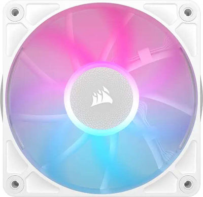 Corsair ICUE Link RX120 Ventilator Carcasă cu Iluminare RGB și Conexiune 4-Pin PWM 1buc Alb