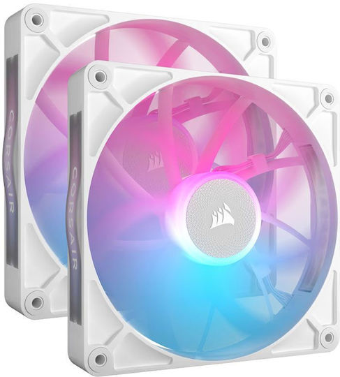 Corsair iCue Link RX140 Case Fan 1700rpm 95.7cfm with RGB Lighting and 4-Pin PWM Connection 2pcs White