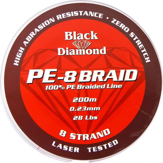 Black Diamond Red 8 Braid Fischereifaden 100m / 0.2mm / 9.98kg