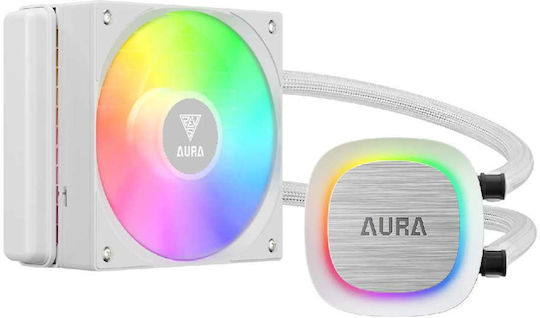 Gamdias AURA GL120 V2 (v2) CPU Water Cooling Single Fan 120mm for Socket AM4/AM5/1700/1200/115x with ARGB Lighting White