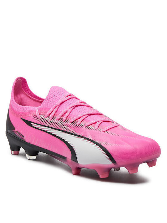 Puma Ultra Ultimate FG/AG Χαμηλά Ποδοσφαιρικά Παπούτσια με Τάπες Ροζ