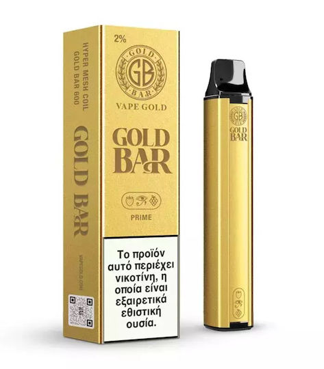 Gold Bar Țigară Electronică De Unică Folosință 600 Inhalări Gold 2ml 20mg Aurie