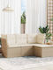 Corner Outdoor Sofa Rattan with Cushions 55x55x69cm