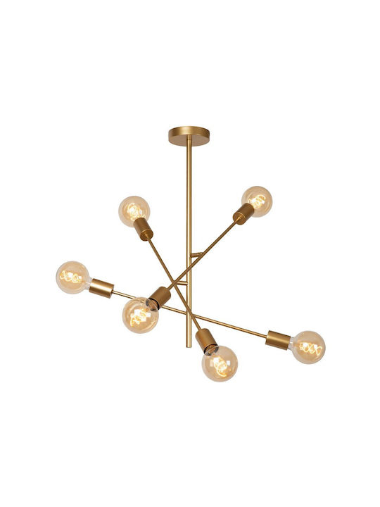 Lucide Lightning Pendul Candelabru pentru 6 becuri E27 Aur