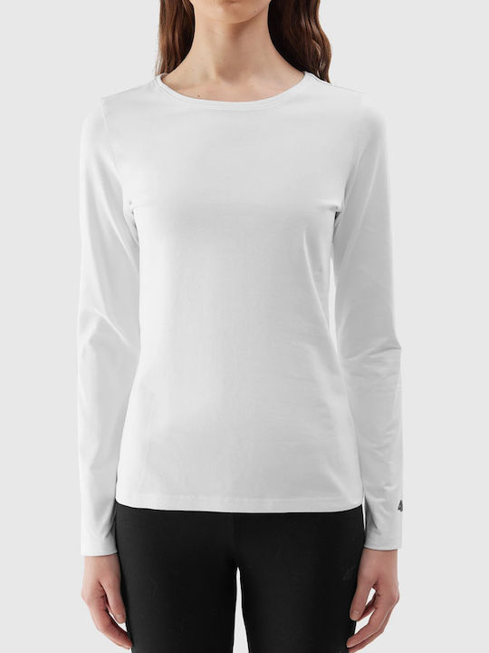 4F Women's Athletic Blouse Long Sleeve White