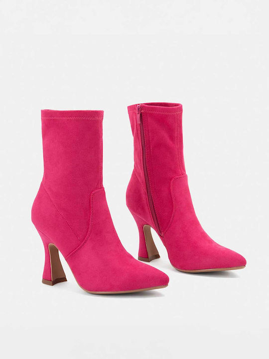 Bozikis Wildleder Stiefeletten Damen Fuchsie